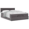 VidaXL Cadre de lit ottoman avec matelas gris 140x200 cm similicuir