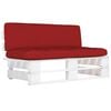 vidaXL Canap&eacute; central palette de jardin Blanc Bois de pin impr&eacute;gn&eacute;