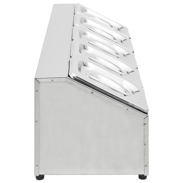 vidaXL R&eacute;cipient Gastronorm avec 5 bacs GN 1/6 Acier inoxydable