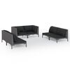 vidaXL Salon de jardin 6 pcs avec coussins R&eacute;sine tress&eacute;e Gris fonc&eacute;