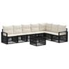 vidaXL Ensemble de canap&eacute; de jardin 8 pc Noir polyrotin
