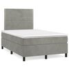 vidaXL Sommier &agrave; lattes de lit et matelas gris clair 120x190cm velours