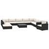 vidaXL Salon de jardin 11 pcs avec coussins R&eacute;sine tress&eacute;e Noir