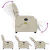 vidaXL Fauteuil de massage inclinable cr&egrave;me similicuir