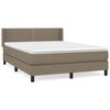 vidaXL Sommier &agrave; lattes de lit avec matelas Taupe 140x200 cm Tissu