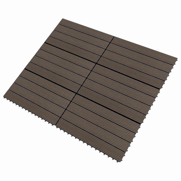 vidaXL Carreau de terrasse 6 pcs Marron fonc&eacute; 60 x 30 cm WPC