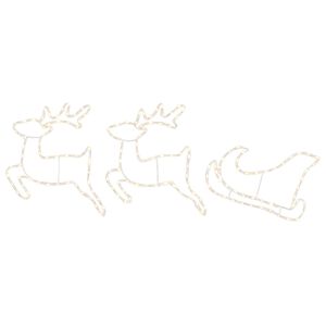 vidaXL D&eacute;coration de No&euml;l avec renne et tra&icirc;neau LOVIISA 180 LED