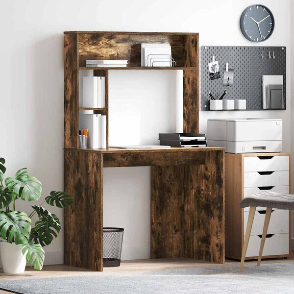 vidaXL Bureau Chêne fumé 91 x 50 x 149 cm Bois d'ingénierie