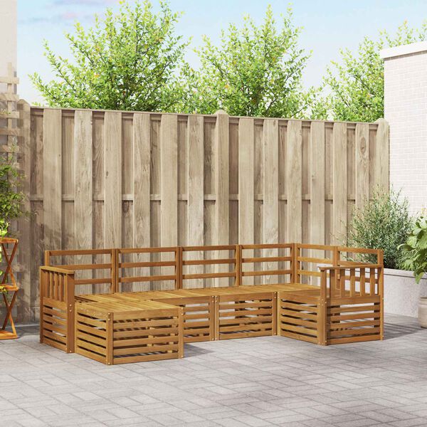 vidaXL Ensembles de canap&eacute;s 6 pcs Naturel Bois d'Acacia Massif