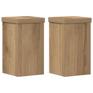 vidaXL Supports pour plantes 2 pcs ch&ecirc;ne artisanal bois d'ing&eacute;nierie
