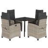 vidaXL Ensemble &agrave; manger de jardin et coussins 5 pcs gris clair rotin