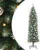 vidaXL Arbre de No&euml;l artificiel slim Vert et blanc 210 cm