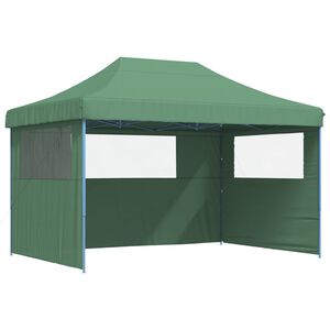vidaXL Tente de r&eacute;ception pliable escamotable 3 parois lat&eacute;rales vert