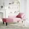 vidaXL Fauteuil long avec coussin et accoudoir droit rose velours