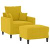 vidaXL Fauteuil avec repose-pied jaune 60 cm velours