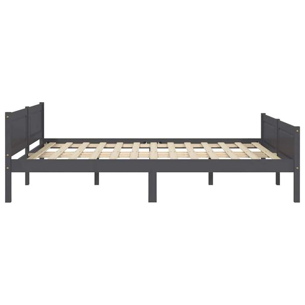 vidaXL Cadre de lit sans matelas bois de pin massif gris 120x200 cm