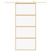 vidaXL Porte coulissante dor&eacute; 90x205 cm verre ESG clair et aluminium