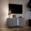 vidaXL Meuble TV mural avec lumi&egrave;res LED sonoma gris 80x31x35 cm