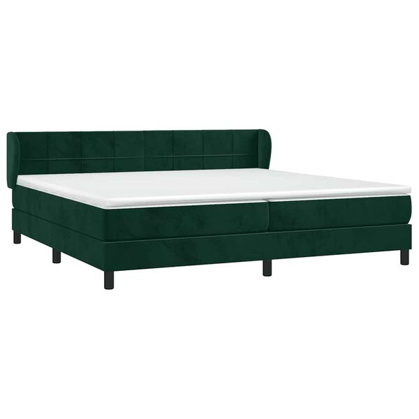 vidaXL Sommier &agrave; lattes de lit et matelas Vert fonc&eacute; 200x200cm Velours