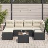 vidaXL Ensemble de canap&eacute; de jardin avec coussin 7 pcs Marron et Cr&egrave;me