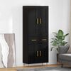 Haut Armoire Ch&ecirc;ne noir 69,5 x 34 x 180 cm Bois d'ing&eacute;nierie