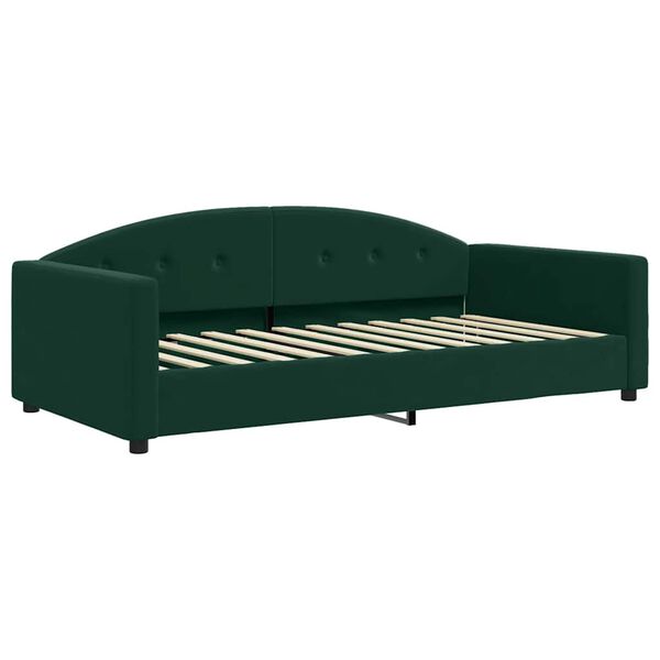 vidaXL Lit de jour et gigogne et matelas vert fonc&eacute; 100x200 cm velours