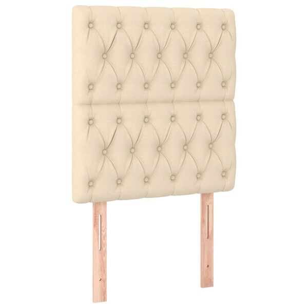 vidaXL Tête de lit à LED Crème 80x7x118/128 cm Tissu