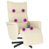 vidaXL Fauteuil inclinable de massage et repose-pieds cr&egrave;me similicuir