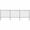vidaXL Cl&ocirc;ture de jardin avec dessus en forme de lance 504x150 cm noir