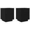 vidaXL Cabinet de chevet avec tiroir 2 pcs Chêne noir 45 x 40 x 55 cm