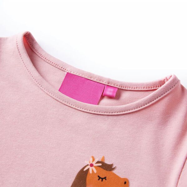 T-shirt enfants &agrave; manches longues rose clair 140