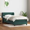 vidaXL Sommier &agrave; lattes de lit et matelas vert fonc&eacute; 90x220 cm velours