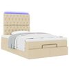 vidaXL Cadre de lit ottoman avec matelas cr&egrave;me 120x190 cm tissu