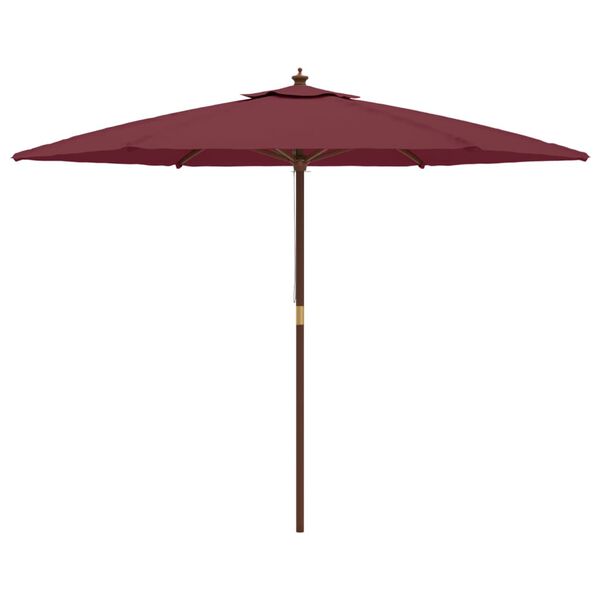 vidaXL Parasol de jardin avec m&acirc;t en bois rouge bordeaux 299x240 cm