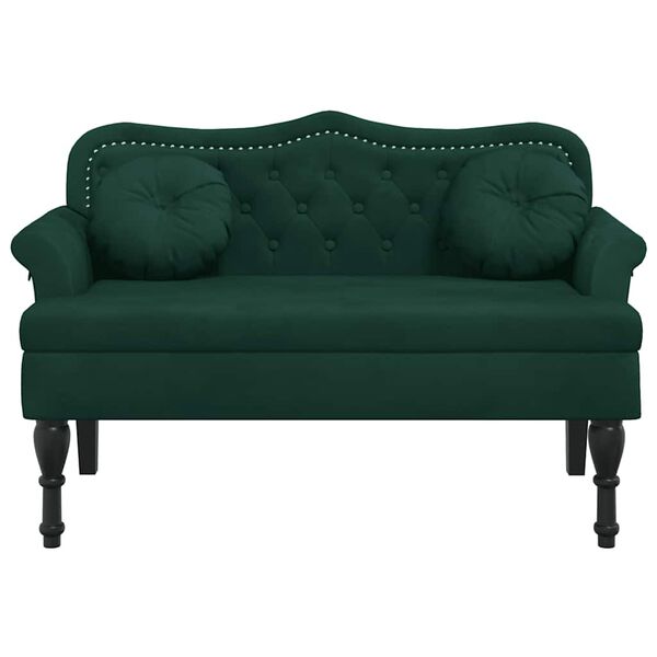 vidaXL Banc avec coussins Vert fonc&eacute; 120,5x65x75 cm Velours