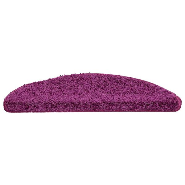 vidaXL Tapis d'escalier 20 pi&egrave;ces 56 x 17 x 3 cm Violet Demi-rond