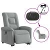 vidaXL Fauteuil inclinable &eacute;lectrique gris clair tissu