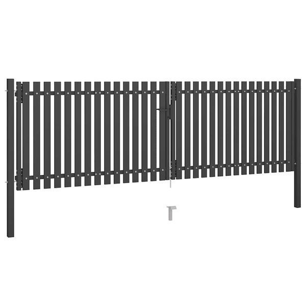 vidaXL Portail de jardin en acier 400x100 cm anthracite