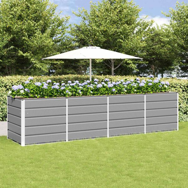 vidaXL Jardini&egrave;re Gris clair 240 x 80 x 75 cm Acier