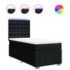 vidaXL Sommier &agrave; lattes de lit avec matelas Noir 90x190 cm Tissu