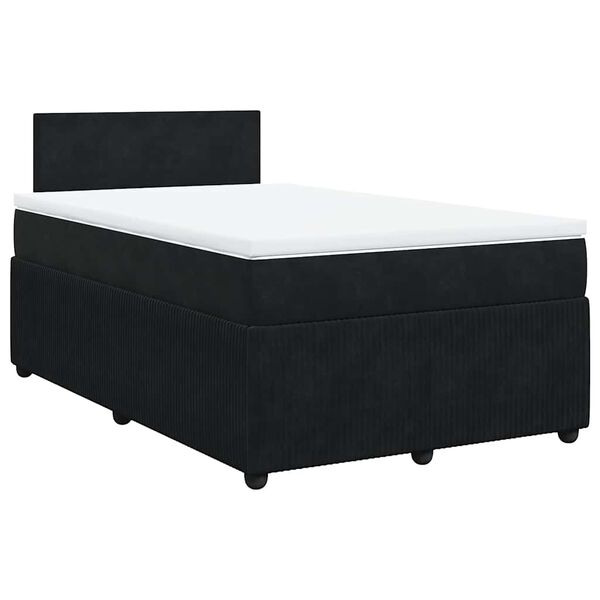 vidaXL Sommier &agrave; lattes de lit avec matelas Noir 120x200 cm Velours