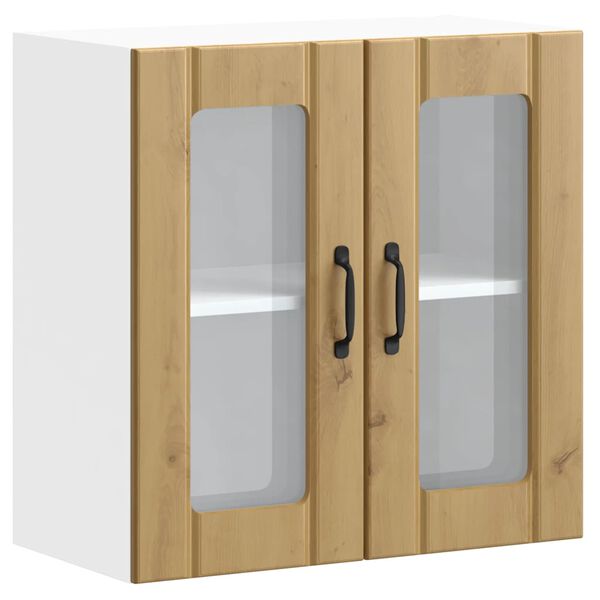 vidaXL Armoire murale de cuisine avec porte vitr&eacute;e "Lucca" Ch&ecirc;ne artisanal Bois d'ing&eacute;nierie