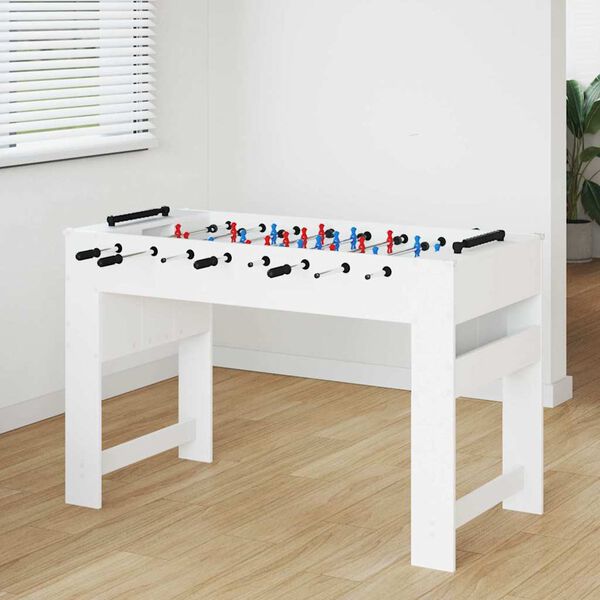 vidaXL Table de Foosball Blanc 125 x 60,5 x 80 cm Bois d'ing&eacute;nierie