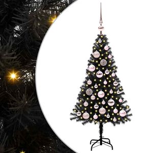 vidaXL Sapin de No&euml;l Noir 120 cm PVC