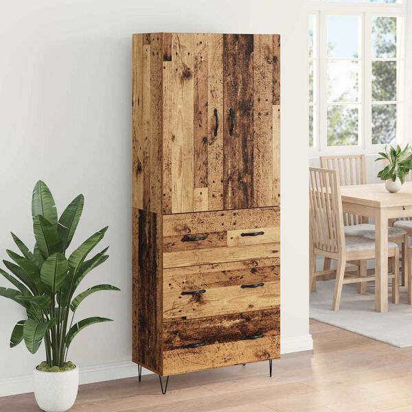 vidaXL Haut Armoire avec tiroir 2 pcs Bois ancien Bois d'ing&eacute;nierie
