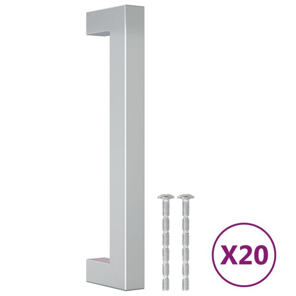 vidaXL Poignées d'armoire 20 pcs argenté 128 mm acier inoxydable