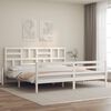 vidaXL Cadre de lit sans matelas blanc bois massif