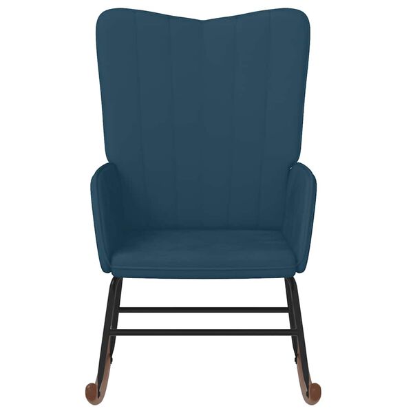 vidaXL Chaise &agrave; bascule Bleu Velours