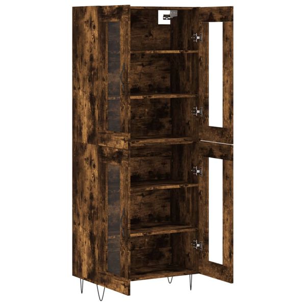 vidaXL Buffet haut Ch&ecirc;ne fum&eacute; 69,5x34x180 cm Bois d'ing&eacute;nierie