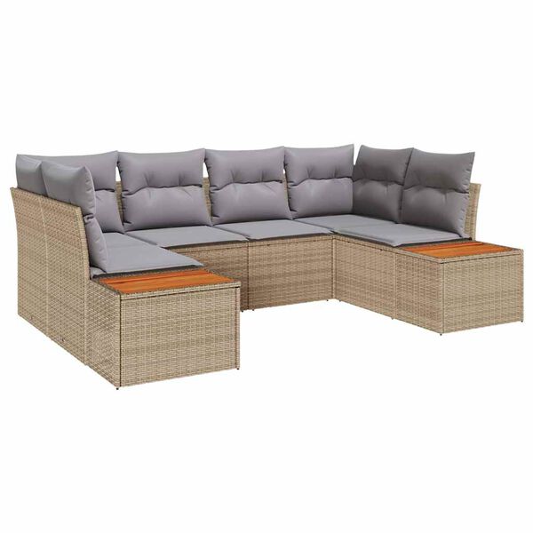 vidaXL Ensemble de canap&eacute; de jardin 6 pcs Beige et Gris clair